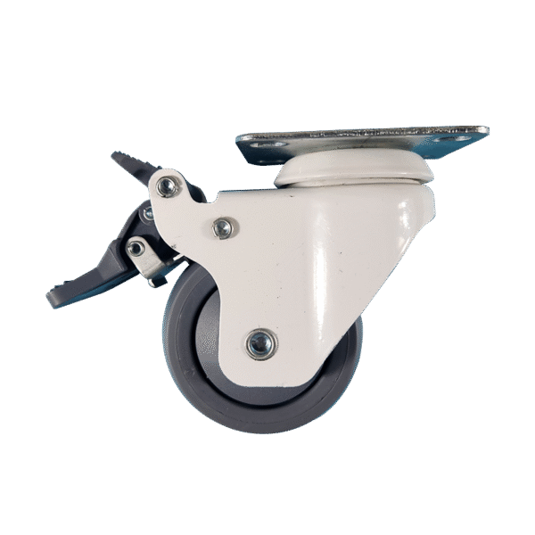 3 Inch Top Plate Stem Meta Caster With Brake For Hospital Bed