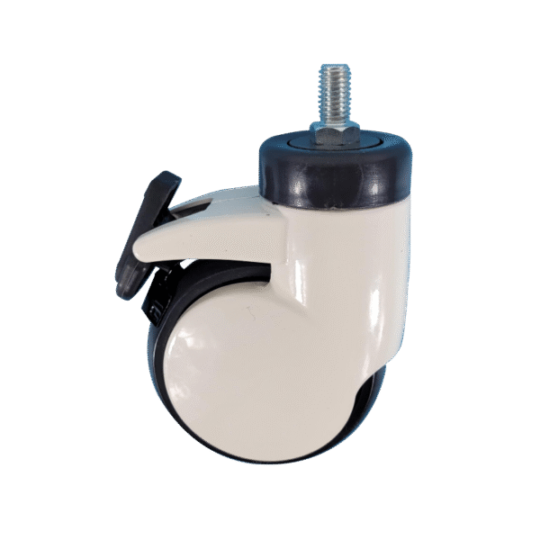4 Inch Thread Stem Aluminum Alloy Caster With Brake For Hospital Use