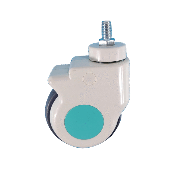 4 Inch Antiseptic Thread Stem Single Wheel Caster Without Brake For Hospital Use