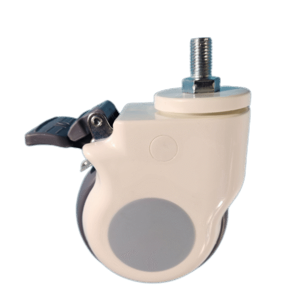 5 Inch Antiseptic Thread Stem Single Wheel Caster With Brake For Hospital Use