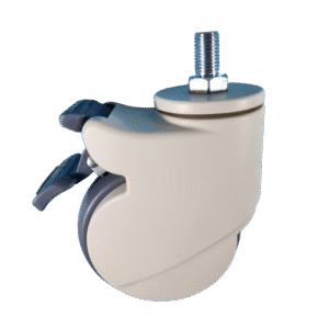 5 Inch Antiseptic Thread Stem Single Wheel Caster With Brake For Hospital Use