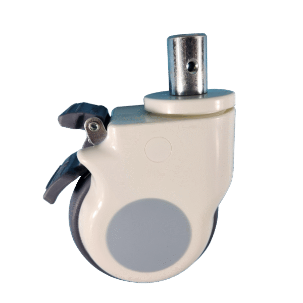 5 Inch Antiseptic Round Stem Single Wheel Caster With Brake For Hospital Use