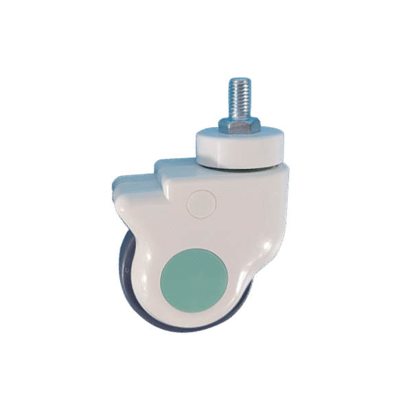 3 Inch Antiseptic Thread Stem Single Wheel Caster Without Brake For Hospital Use