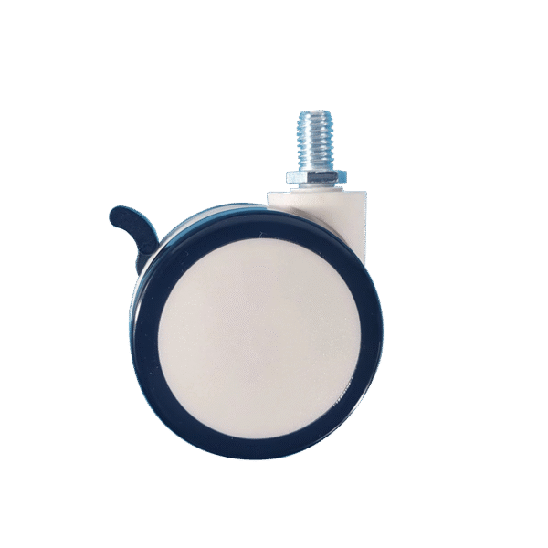 2.36 Inch Thread Stem Double Wheels Furniture Caster With Brake For Chair And Table Furniture