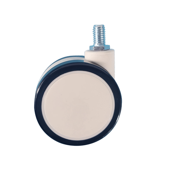 2.5 Inch Thread Stem Double Wheels Furniture Caster Without Brake For Chair And Table Furniture