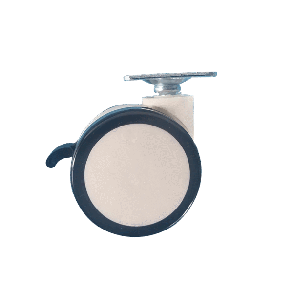 2.36 Inch Top Plate Stem Double Wheels Furniture Caster With Brake For Chair And Table Furniture