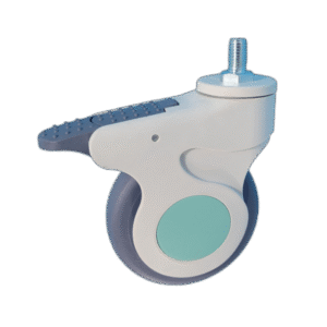 4 Inch JPL Thread Stem Single Wheel Caster With Brake For Hospital Use