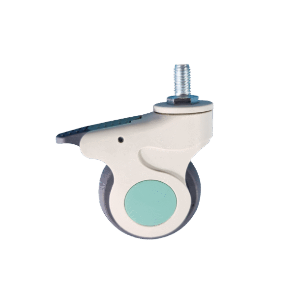 3 Inch JPL Thread Stem Single Wheel Caster With Brake For Hospital Use