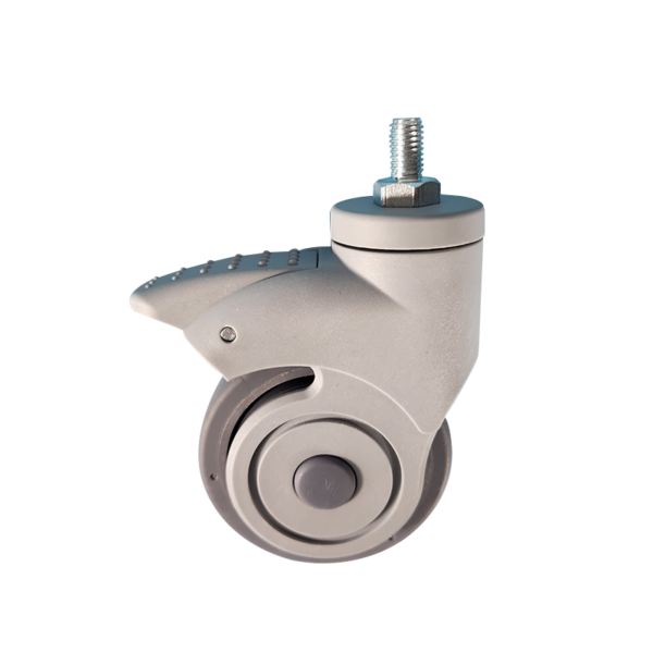 4 Inch NPL Thread Stem Single Wheel Caster With Brake For Hospital Use