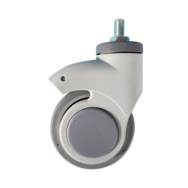 3 Inch NPL Thread Stem Single Wheel Caster Without Brake For Hospital Use