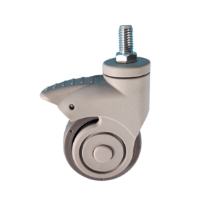 3 Inch NPL Thread Stem Single Wheel Caster With Brake For Hospital Use