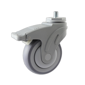 4 Inch PL Thread Stem Single Wheel Caster With Brake For Hospital Use