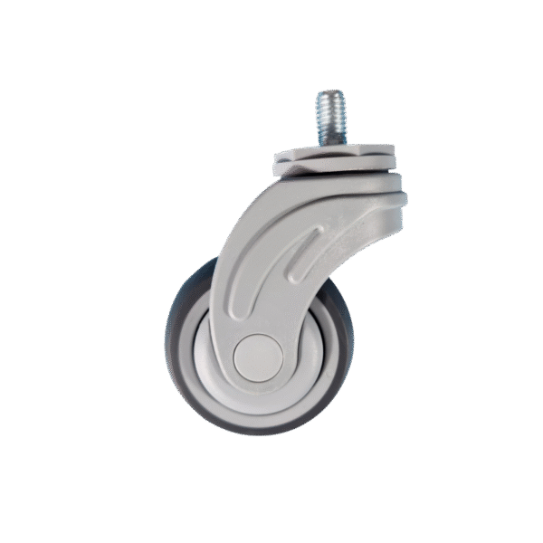 3 Inch PL Thread Stem Single Wheel Caster Without Brake For Hospital Use