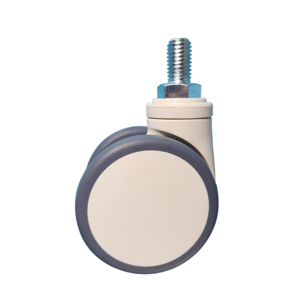2.5 Inch Thread Stem Double Wheels Caster Without Brake For Hospital Use