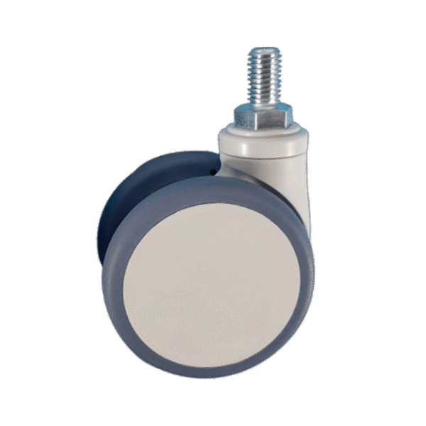3 Inch Thread Stem Double Wheels Caster Without Brake For Hospital Use