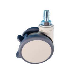 3 Inch Thread Stem Double Wheels Caster With Brake For Hospital Use